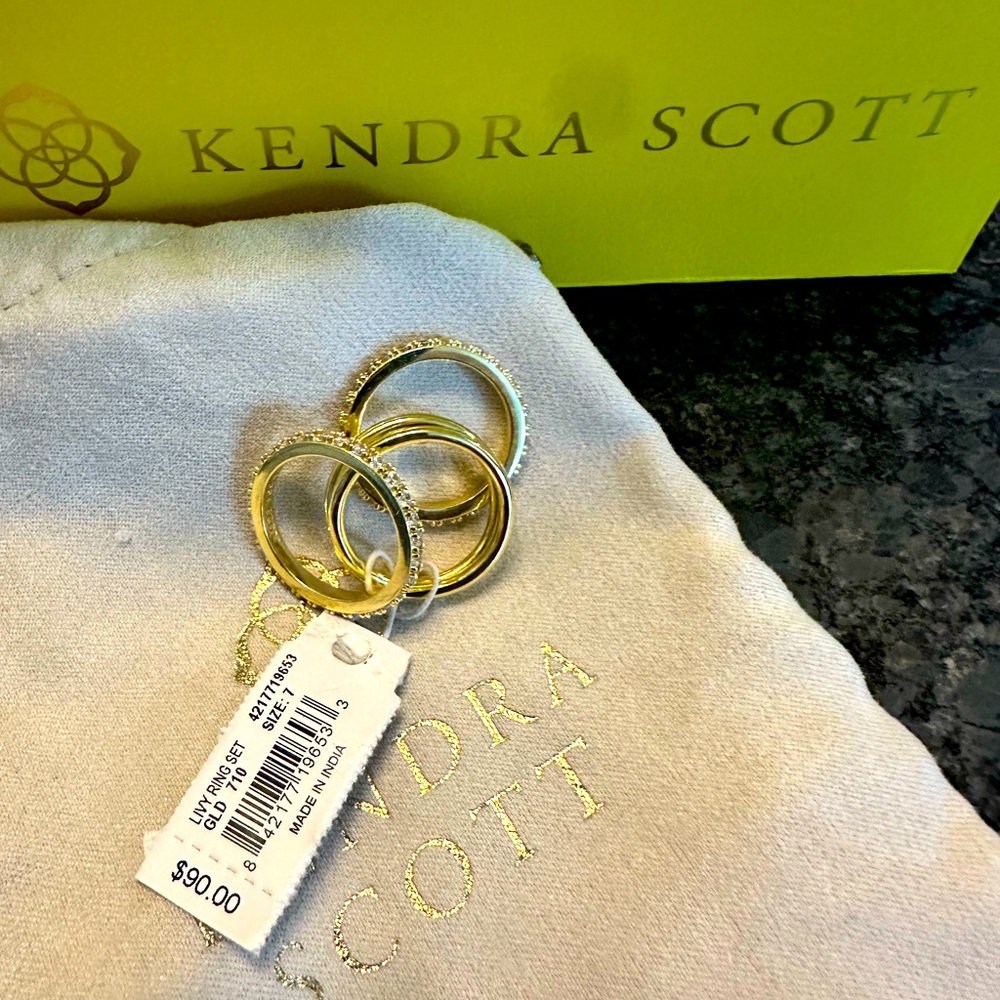 Kendra Scott Livy ring set of 3 size 7 NWT!!!